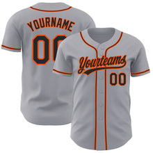 Laden Sie das Bild in den Galerie-Viewer, Custom Gray Black-Orange Authentic Baseball Jersey
