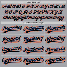Laden Sie das Bild in den Galerie-Viewer, Custom Gray Black Powder Blue-Orange Authentic Baseball Jersey
