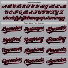 Laden Sie das Bild in den Galerie-Viewer, Custom Gray Black-Crimson Authentic Baseball Jersey
