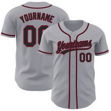 Laden Sie das Bild in den Galerie-Viewer, Custom Gray Black-Crimson Authentic Baseball Jersey

