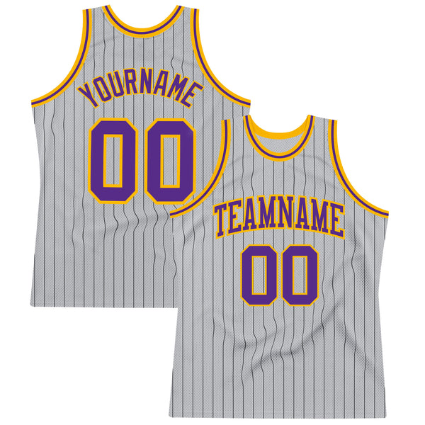 LA Lakers Pinstripe White Jersey Top