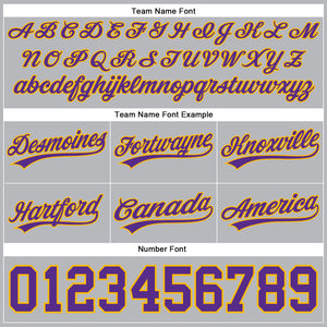 Custom Gray Purple-Gold Authentic Throwback Basketball Shorts