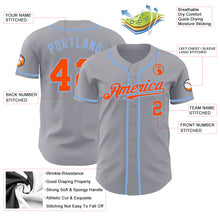 Загрузить изображение в средство просмотра галереи, Custom Gray Orange-Light Blue Authentic Baseball Jersey
