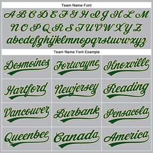 Custom Gray Green Pinstripe City Cream Authentic Baseball Jersey