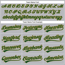Load image into Gallery viewer, Custom Gray Green Pinstripe Old Gold Authentic Baseball Jersey
