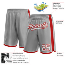 Laden Sie das Bild in den Galerie-Viewer, Custom Gray White-Red Authentic Basketball Shorts
