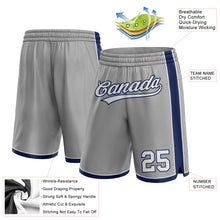 Load image into Gallery viewer, Custom Gray White-Navy Authentic Basketball Shorts
