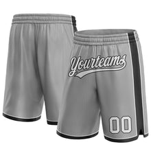 Charger l&#39;image dans la galerie, Custom Gray White-Black Authentic Basketball Shorts
