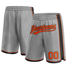 Laden Sie das Bild in den Galerie-Viewer, Custom Gray Orange-Black Authentic Basketball Shorts

