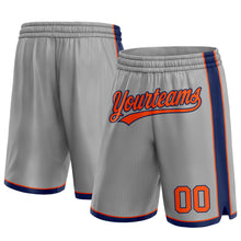 Laden Sie das Bild in den Galerie-Viewer, Custom Gray Orange-Navy Authentic Basketball Shorts
