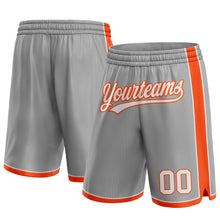 Laden Sie das Bild in den Galerie-Viewer, Custom Gray White-Orange Authentic Basketball Shorts
