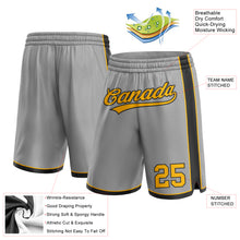 Laden Sie das Bild in den Galerie-Viewer, Custom Gray Gold-Black Authentic Basketball Shorts
