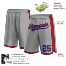 Load image into Gallery viewer, Custom Gray Royal-Red Authentic Basketball Shorts
