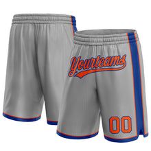 Laden Sie das Bild in den Galerie-Viewer, Custom Gray Orange-Royal Authentic Basketball Shorts
