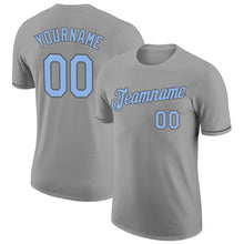 Load image into Gallery viewer, Custom Gray Light Blue-Steel Gray Performance T-Shirt
