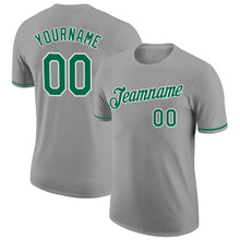 Load image into Gallery viewer, Custom Gray Kelly Green-White Performance T-Shirt
