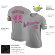 Загрузить изображение в средство просмотра галереи, Custom Gray Pink-Kelly Green Performance T-Shirt
