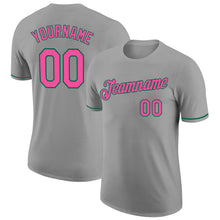 Загрузить изображение в средство просмотра галереи, Custom Gray Pink-Kelly Green Performance T-Shirt
