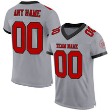 Laden Sie das Bild in den Galerie-Viewer, Custom Gray Red-Black Mesh Authentic Football Jersey
