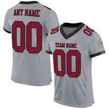 Charger l&#39;image dans la galerie, Custom Gray Crimson-Black Mesh Authentic Football Jersey
