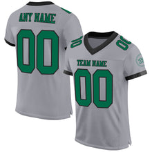 Load image into Gallery viewer, Custom Gray Kelly Green-Black Mesh Authentic Football Jersey
