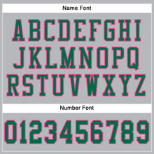 Load image into Gallery viewer, Custom Gray Kelly Green-Pink Mesh Authentic Football Jersey
