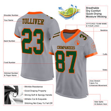 Load image into Gallery viewer, Custom Gray Green-Orange Mesh Authentic Football Jersey
