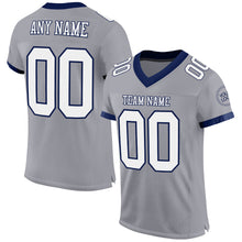 Load image into Gallery viewer, Custom Gray White-Navy Mesh Authentic Football Jersey
