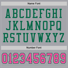 Load image into Gallery viewer, Custom Gray Pink-Kelly Green Mesh Authentic Football Jersey
