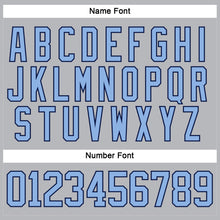 Load image into Gallery viewer, Custom Gray Light Blue-Navy Hockey Lace Neck Jersey
