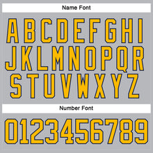 Загрузить изображение в средство просмотра галереи, Custom Gray Gold-Navy Hockey Lace Neck Jersey
