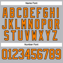 Загрузить изображение в средство просмотра галереи, Custom Gray Bay Orange-Black Hockey Lace Neck Jersey
