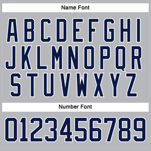 Custom Gray Navy-White Hockey Lace Neck Jersey