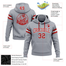 Laden Sie das Bild in den Galerie-Viewer, Custom Stitched Gray Red-White Football Pullover Sweatshirt Hoodie
