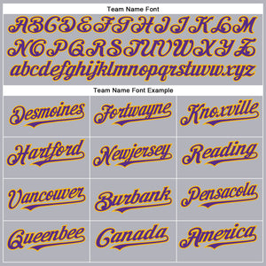 Custom Gray Purple-Gold Authentic Baseball Jersey