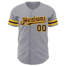Load image into Gallery viewer, Custom Gray Brown-Gold Authentic Baseball Jersey
