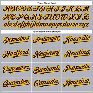 Custom Gray Brown-Gold Authentic Baseball Jersey