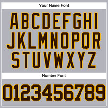 Load image into Gallery viewer, Custom Gray Brown-Gold Authentic Baseball Jersey
