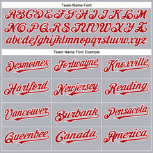 Load image into Gallery viewer, Custom Gray Red-White Authentic Baseball Jersey
