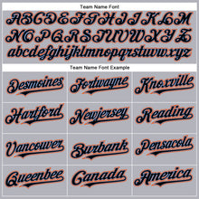 Laden Sie das Bild in den Galerie-Viewer, Custom Gray Black Powder Blue-Orange Authentic Baseball Jersey
