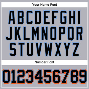 Custom Gray Black Powder Blue-Orange Authentic Baseball Jersey