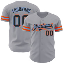 Laden Sie das Bild in den Galerie-Viewer, Custom Gray Black Powder Blue-Orange Authentic Baseball Jersey

