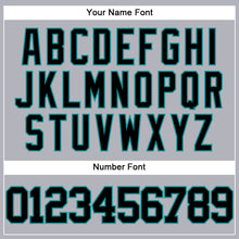Load image into Gallery viewer, Custom Gray Black-Teal Authentic Baseball Jersey
