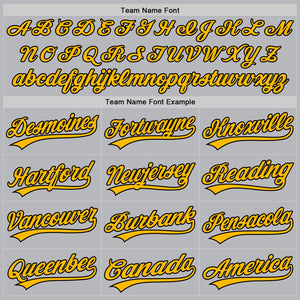 Custom Gray Black-Gold Authentic Throwback Baseball Jersey