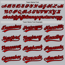 Load image into Gallery viewer, Custom Gray Red-Black Authentic Throwback Baseball Jersey
