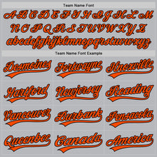 Load image into Gallery viewer, Custom Gray Orange-Black Authentic Throwback Baseball Jersey
