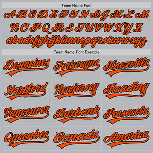Custom Gray Orange-Black Authentic Throwback Baseball Jersey