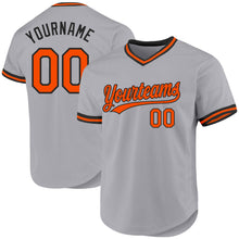 Load image into Gallery viewer, Custom Gray Orange-Black Authentic Throwback Baseball Jersey
