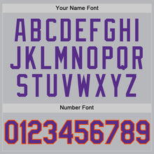 Load image into Gallery viewer, Custom Gray Purple-Orange Authentic Throwback Baseball Jersey
