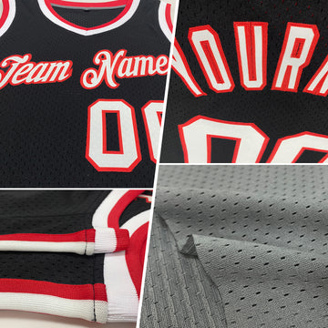 Custom Gray Red-Royal Authentic Throwback Basketball Jersey